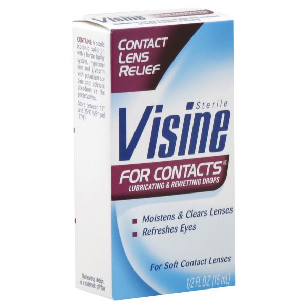 Visine For Contacts Eye Drops, Lubricating & Rewetting, 0.5 fl oz (15 ml) at Kmart.com