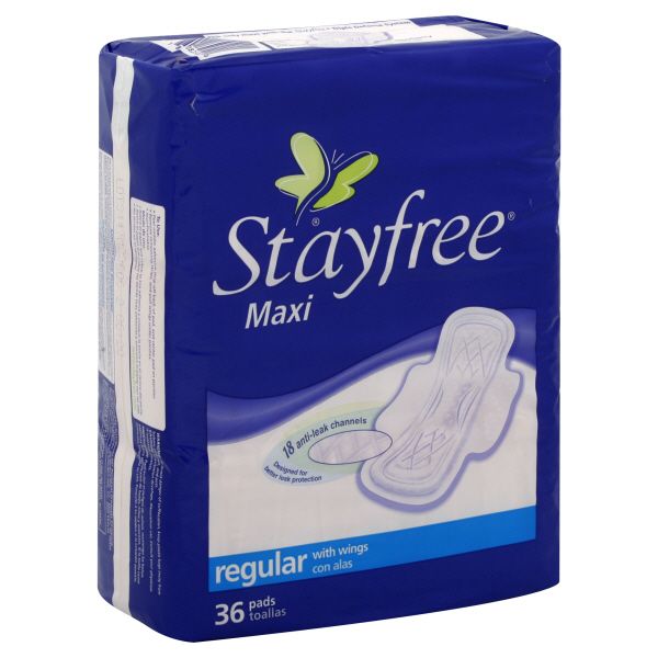 Stayfree Maxi Pads, Regular with Wings, 36 pads at Kmart.com