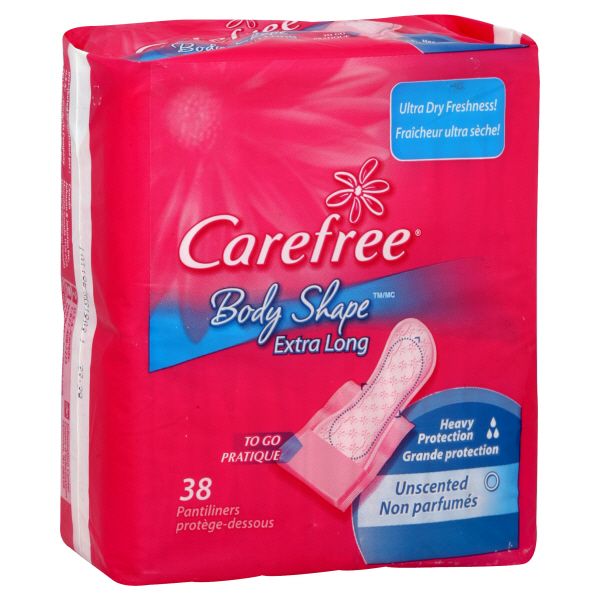 Carefree Body Shape Pantiliners, Heavy Protection, Extra Long, Unscented, 38 pantiliners at Kmart.com