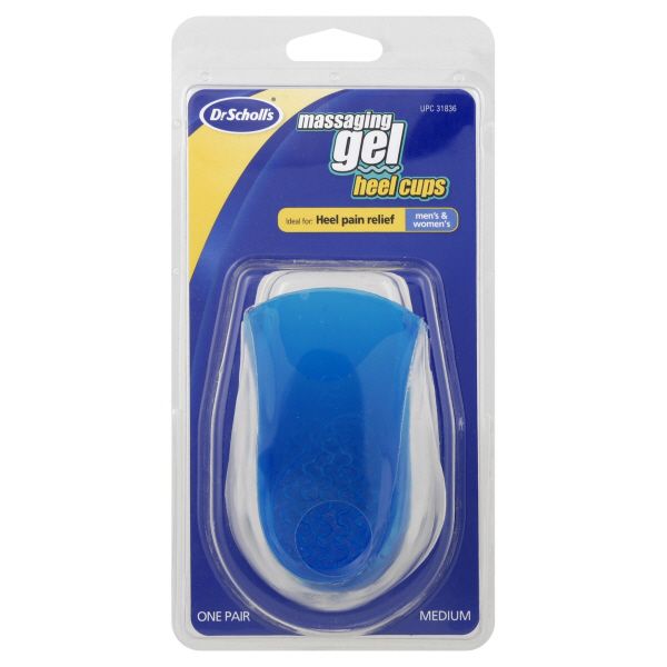 Dr. Scholl's Heel Cups, Massaging Gel, Men's and Women's, Medium, 1 pair at Kmart.com