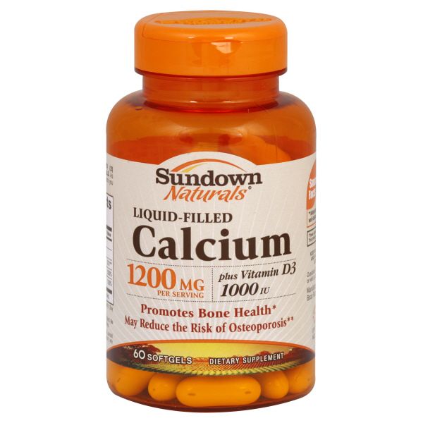 Sundown Naturals Calcium, 1200 mg, Plus Vitamin D3 (1000 IU), Liquid-Filled Softgels, 60 softgels at Kmart.com