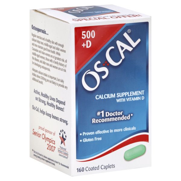 Os-Cal Calcium Supplement, with Vitamin D, 500 +D, Coated Caplets, 160 caplets at Kmart.com