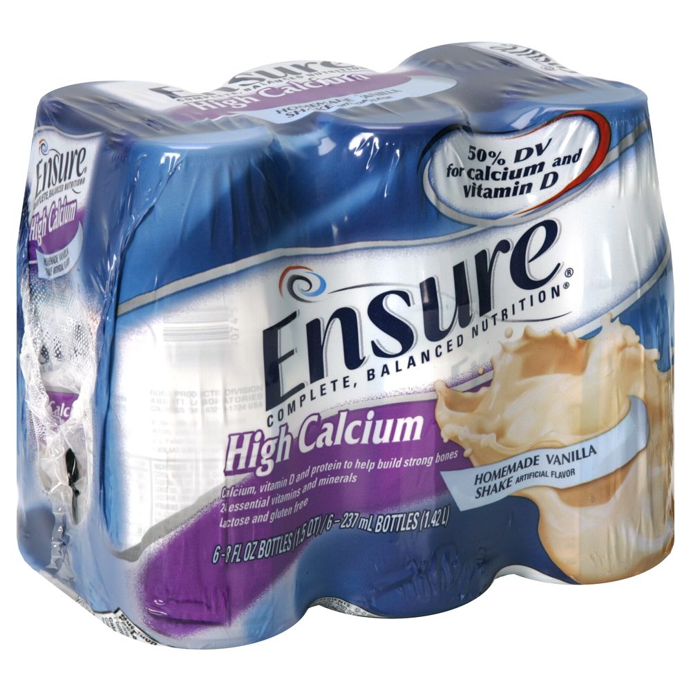 Ensure High Calcium Shake, Homemade Vanilla Shake, 6 - 8 fl oz (237 ml) bottles [1.5 qt (1.42 lt)] at Kmart.com