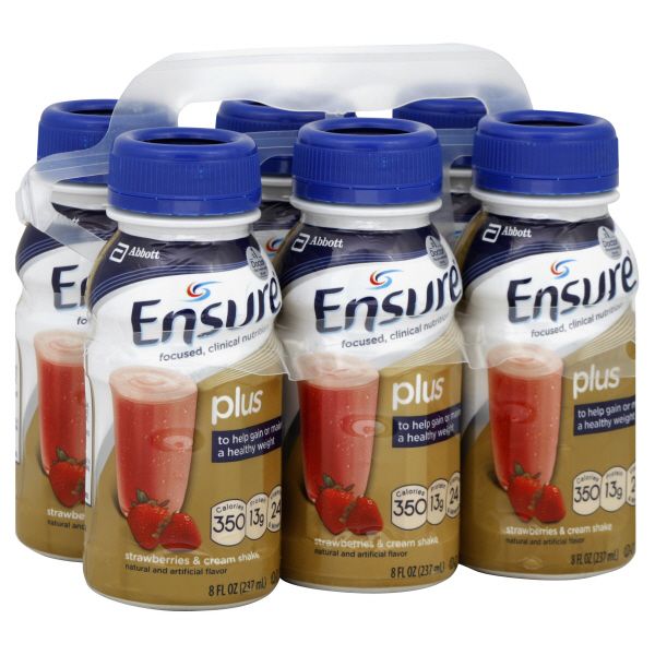 Ensure Plus Shake, Strawberries & Cream, 6 - 8 fl oz (237 ml) bottles