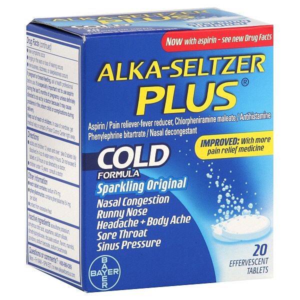 Alka-seltzer Plus Cold Formula. Sparkling Original, Effervescent 68507412