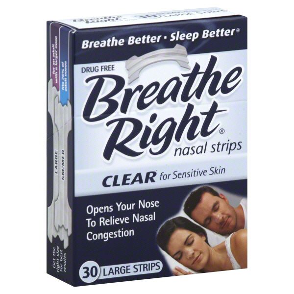 Breathe Right Nasal Strips, Large, Clear, for Sensitive Skin, 30 strips at Kmart.com