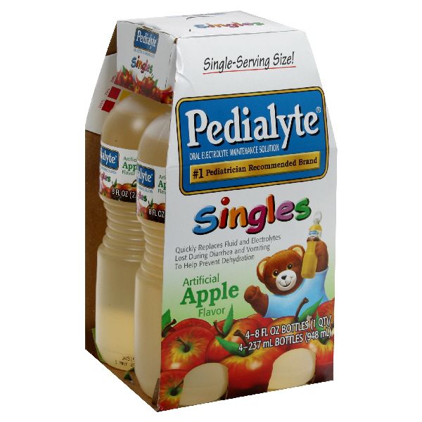 Pedialyte Singles Oral Electrolyte Maintenance Solution, Single-Serving Size, Apple, 4 - 8 fl oz (237 ml) bottles [1 qt (948 ml)] at Kmart.com