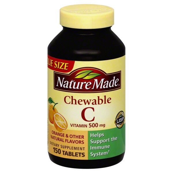 Nature Made Vitamin C, 500 mg, Chewable Tablets, Orange & Other Natural Flavors, Value Size, 150 tablets at Kmart.com