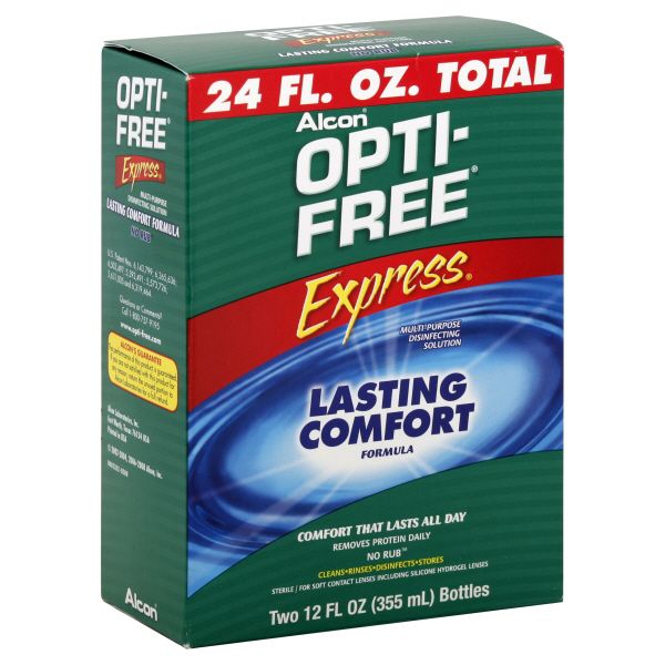 Opti-Free Express Disinfecting Solution, Multi-Purpose, Lasting Comfort Formula, 2 - 12 fl oz (355 ml) bottles at Kmart.com