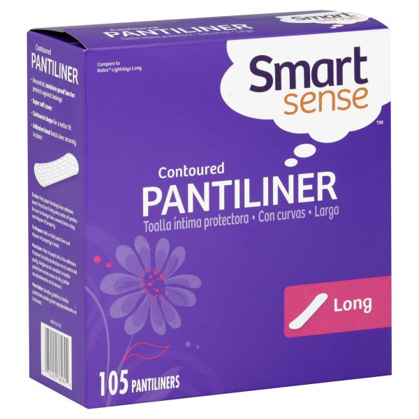 Smart Sense Pantiliners, Contoured, Long, Unscented, 105 pantiliners at Kmart.com