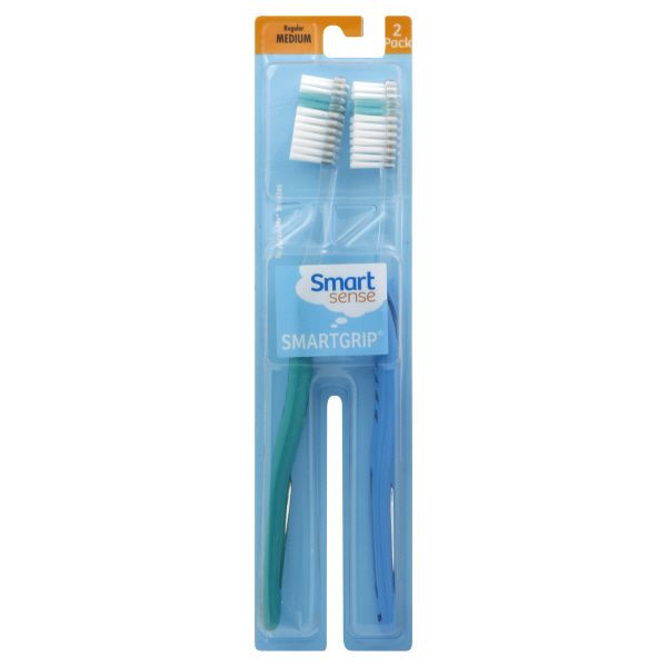 Smart Sense Smart Grip Toothbrushes, Regular, Medium, 2 toothbrushes at Kmart.com