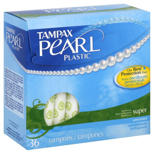 Tampax Pearl Plastic Tampons, Super Absorbency, Unscented, 36 tampons at Kmart.com
