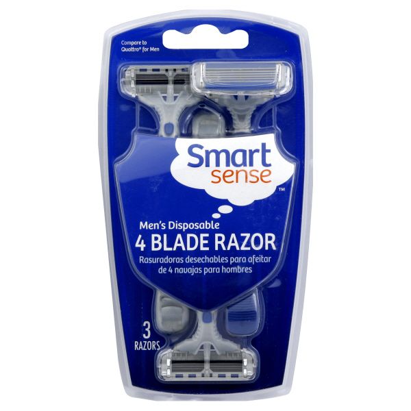 Smart Sense Razor, 4 Blade, Men's Disposable, 3 razors at Kmart.com
