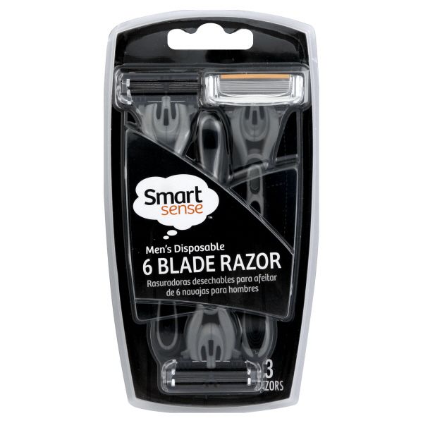 Smart Sense Razor, 6 Blade, Men's Disposable, 3 razors at Kmart.com