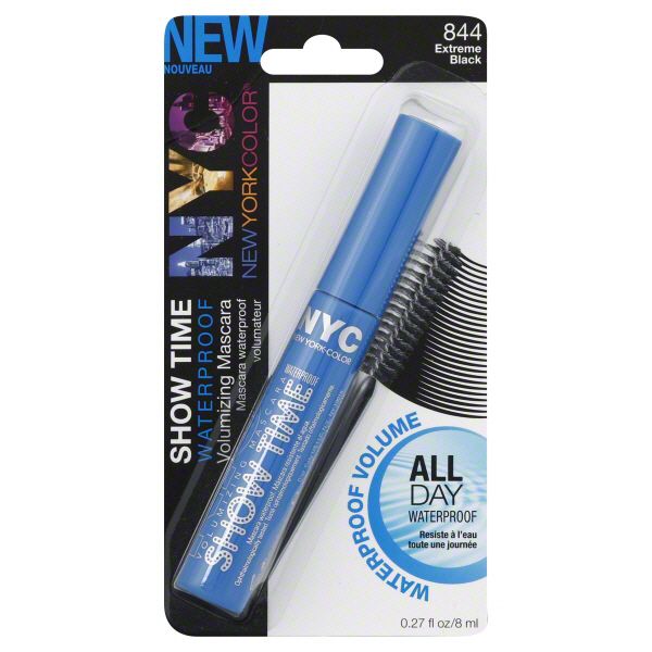 New York Color Show Time Mascara, Volumizing, Waterproof, Extreme Black 844, 0.27 oz (8 ml) at Kmart.com