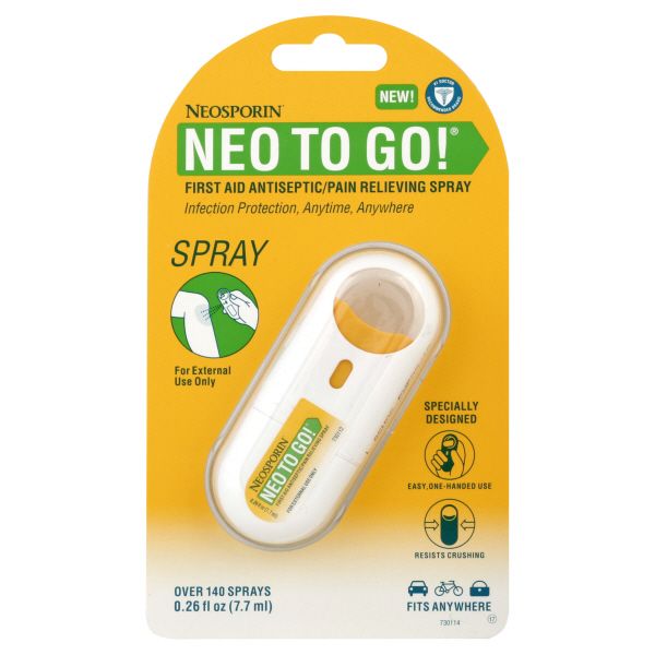 Neosporin Neo To Go! First Aid Antiseptic/Pain Relieving Spray, 0.26 fl oz (7.7 ml) at Kmart.com