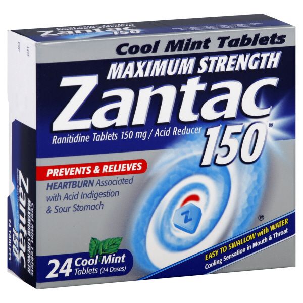 Zantac 150 Acid Reducer, Maximum Strength, Cool Mint Tablets, 24 tablets at Kmart.com