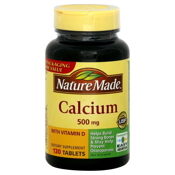Nature Made Calcium, with Vitamin D, 500 mg, Tablets, 130 tablets at Kmart.com