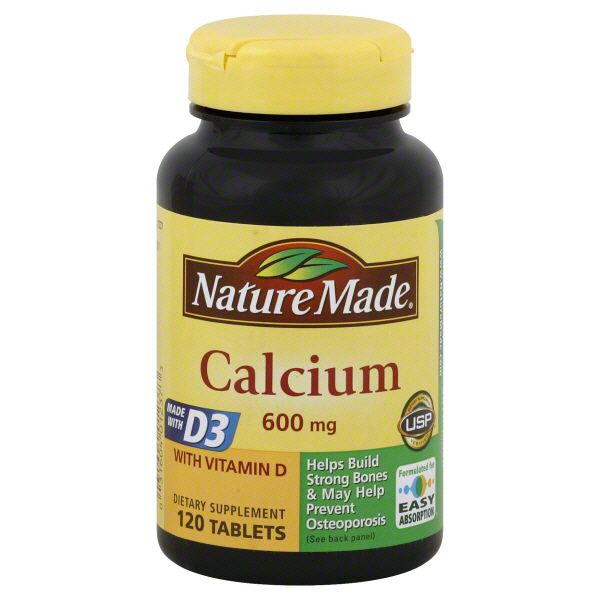 Nature Made Calcium, 600 mg, With Vitamin D, Tablets, 120 tablets at Kmart.com