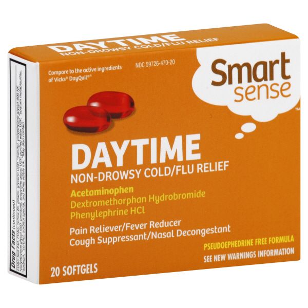 Smart Sense Cold/Flu Relief, Daytime Non-Drowsy, Softgels, 20 softgels at Kmart.com