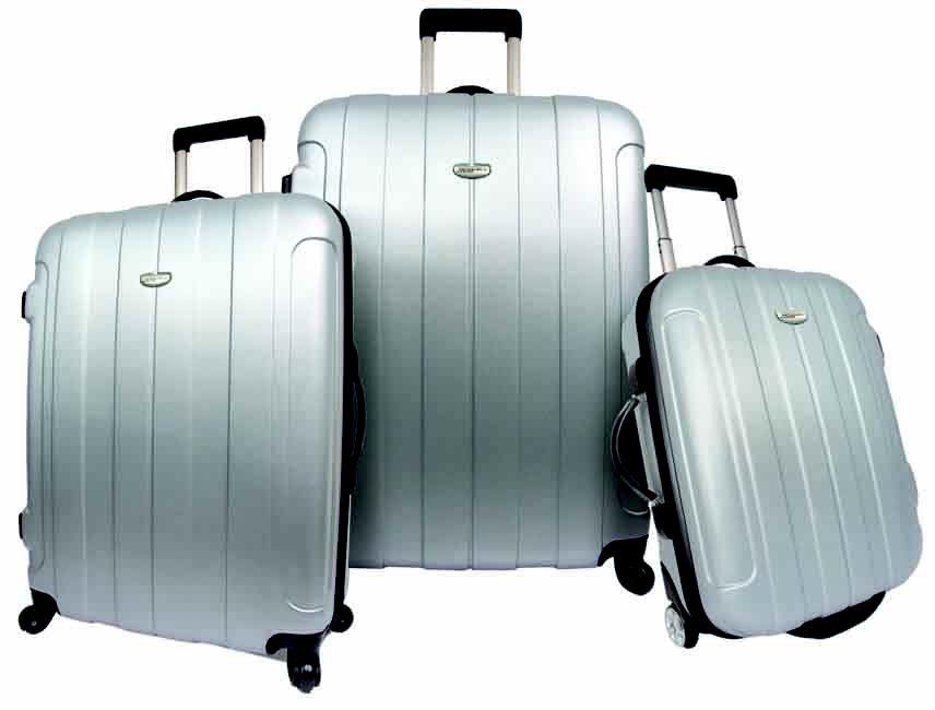 Rolling Luggage  on Choice Rome 3 Pieces Hardshell 4 Wheel Rolling Luggage Set In Silver