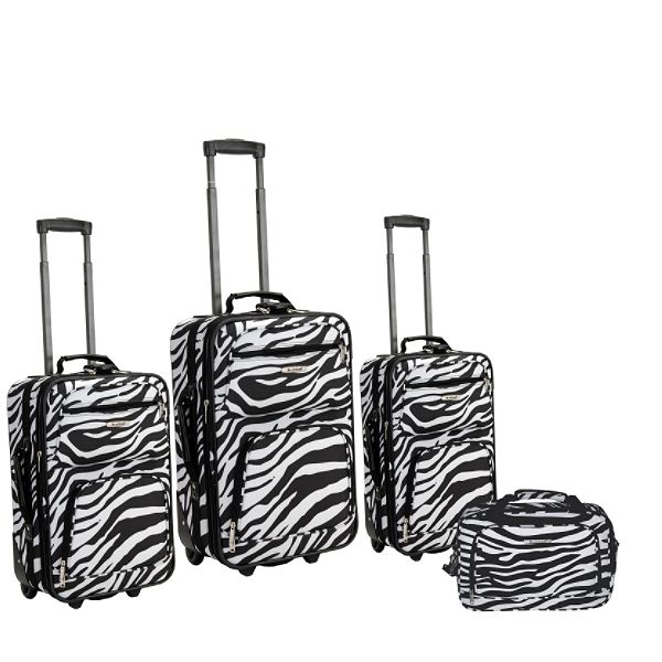Rockland Fox Luggage 4pc Zebra Luggage Set 