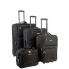 4 PIECE BLACK LUGGAGE SET