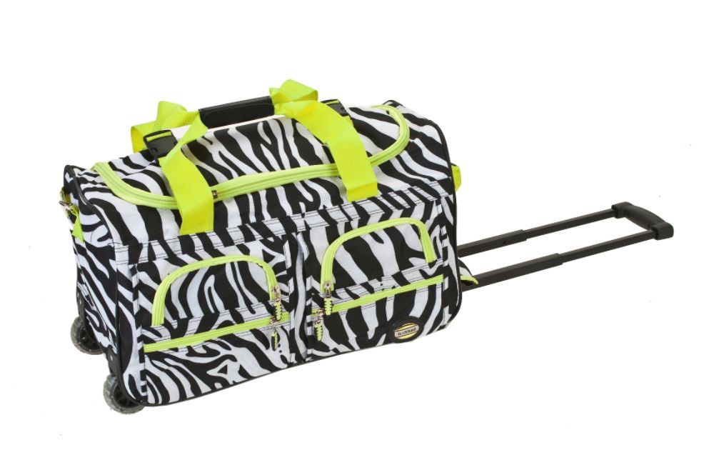 Rockland Fox Luggage 22" ROLLING DUFFLE BAG, LIME ZEBRA at Kmart.com