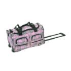 22" ROLLING DUFFLE BAG, PINK CROSS