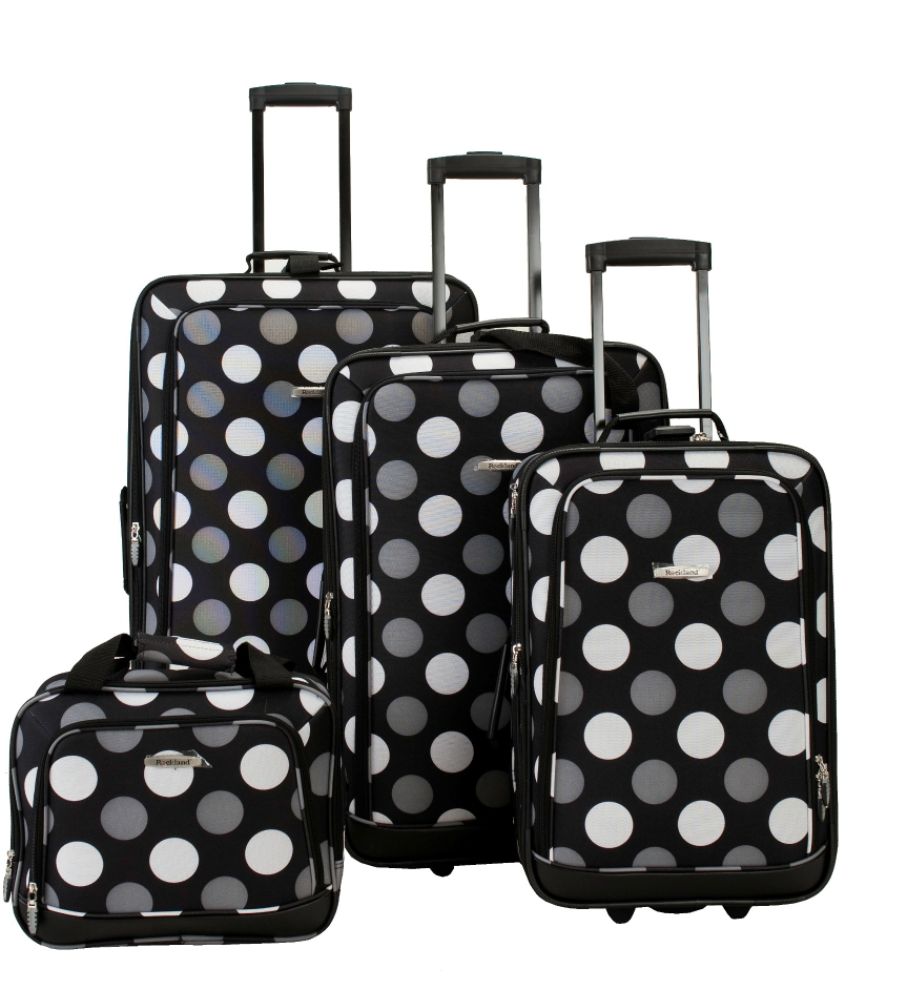 Rockland Fox Luggage 4PIECE LUGGAGE SET, BLACK DOT at Kmart.com