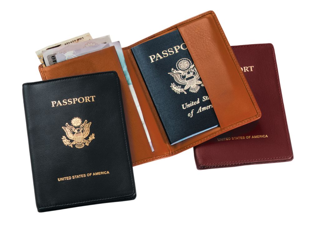 Royce Leather Foil Stamped Passport Jacket