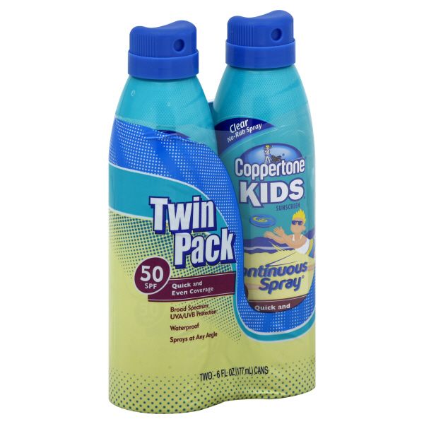 Coppertone Kids Sunscreen, Twin Pack, SPF 50, 2 - 6 fl oz (177 ml) cans at Kmart.com