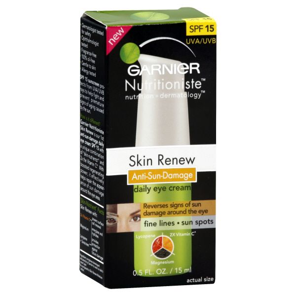 Garnier Nutritioniste Skin Renew Daily Eye Cream, Anti-Sun-Damage, 0.5 fl oz (15 ml)