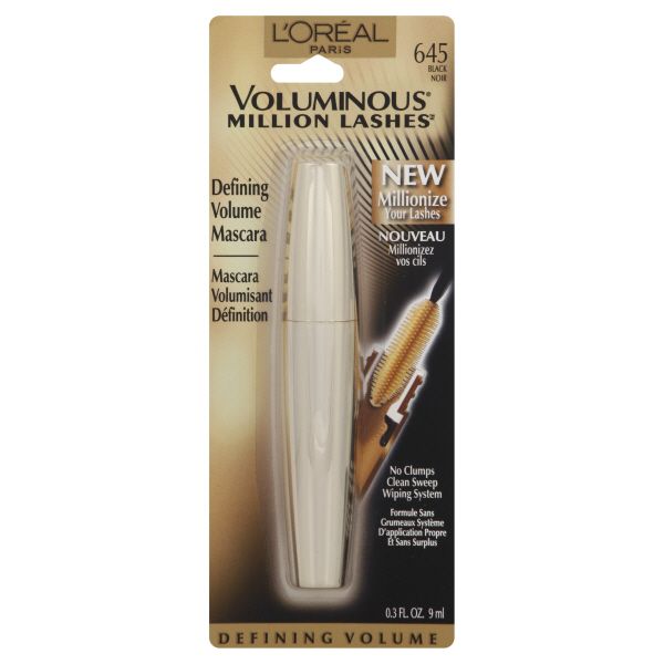L'Oreal Voluminous Million Lashes Mascara, Black 645, 0.3 fl oz (9 ml)