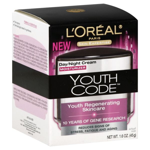 L'Oreal Skin Expertise Youth Code Moisturizer, Day/Night Cream, 1.6 oz (45 g)
