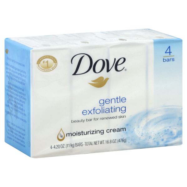 Dove Beauty Bar, Gentle Exfoliating, 4 - 4.20 oz (1119 g) bars [16.8 oz (476 g)] at Kmart.com