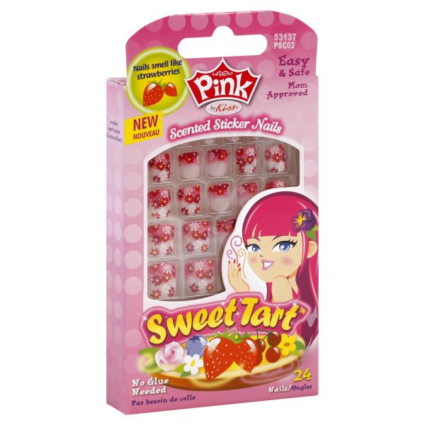 Kiss Pink Sweet Tart Nails, Scented Sticker,