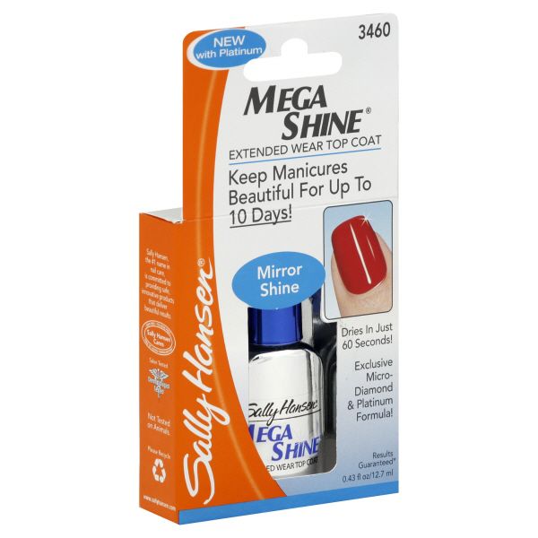 Sally Hansen Mega Shine Top Coat, Extended Wear, Mirror Shine 3460, 0.43 fl oz (12.7 ml) at Kmart.com