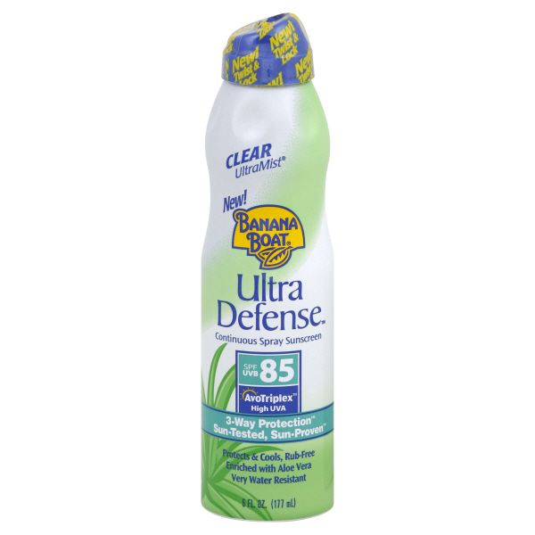 Banana Boat Ultra Mist Ultra Defense Sunscreen, Continuous Spray, Clear