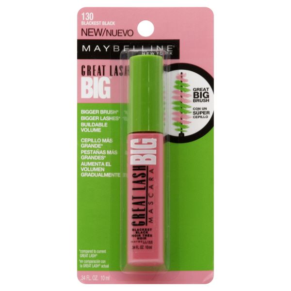 Maybelline New York Great Lash Big Mascara, Blackest Black 130, 0.34 fl oz (10 ml) at Kmart.com