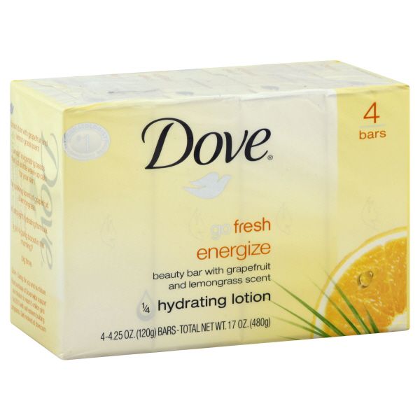 Dove Go Fresh Beauty Bar, with Grapefruit and Lemongrass Scent, 4 - 4.25 oz (120 g) bars [17 oz (480 g)] at Kmart.com