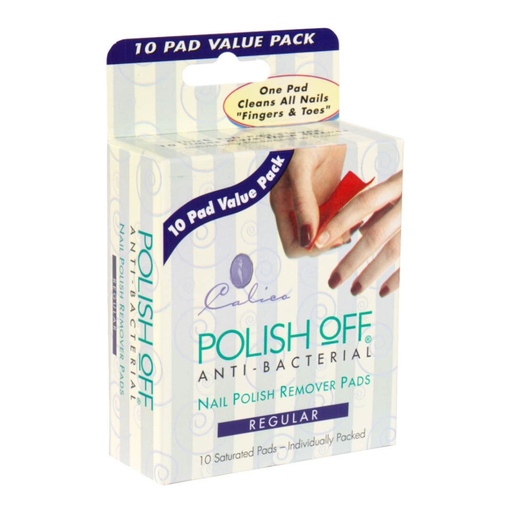 Calico Polish Off Anti-Bacterial Nail Polish Remover Pads, Regular, Value Pack, 10 pads at Kmart.com