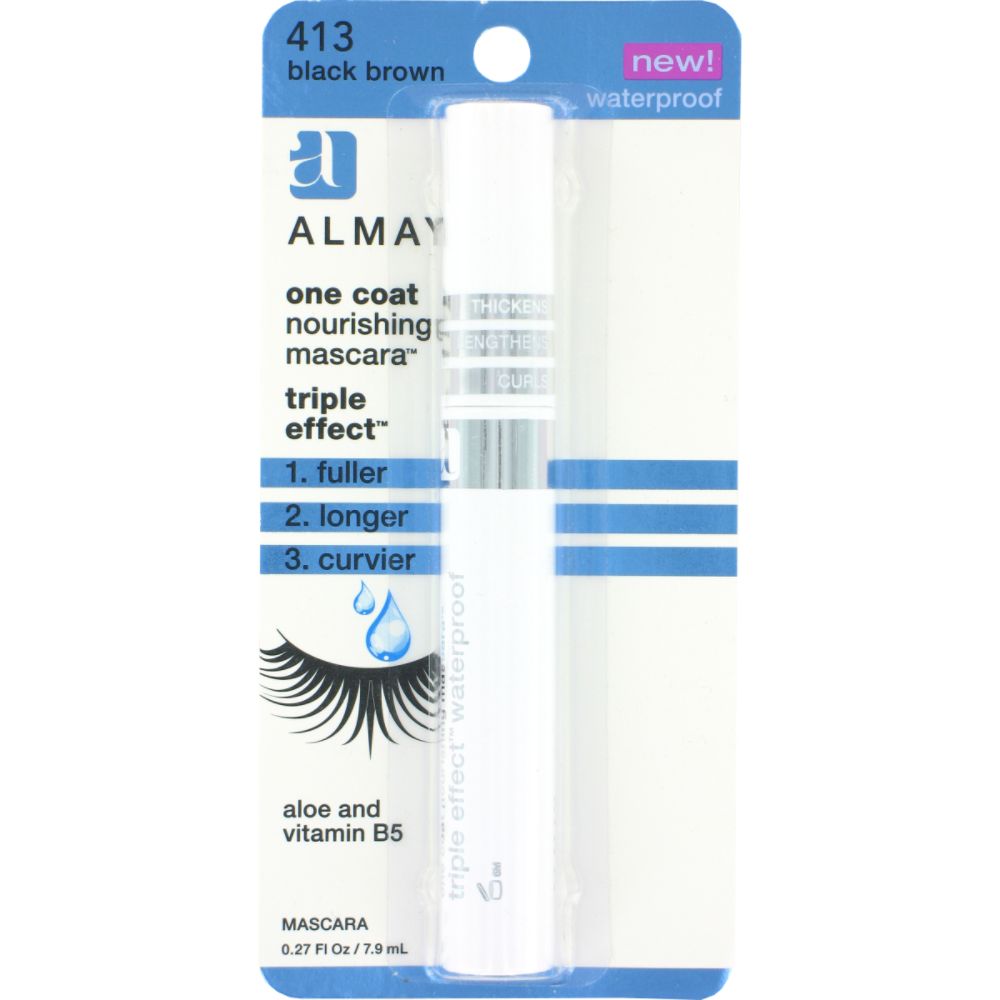 Almay One Coat Triple Effect Waterproof Mascara, Black, 0.27 fl oz (7.9 ml) at Kmart.com