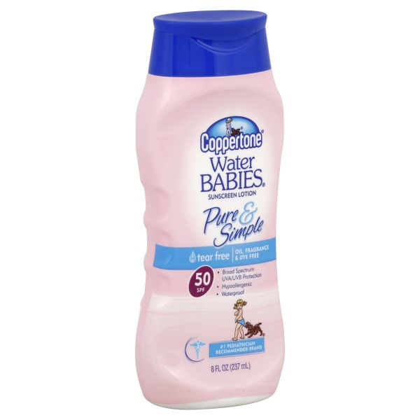 Coppertone Water Babies Sunscreen Lotion, Pure & Simple, SPF 50, 8 fl oz (237 ml) at Kmart.com