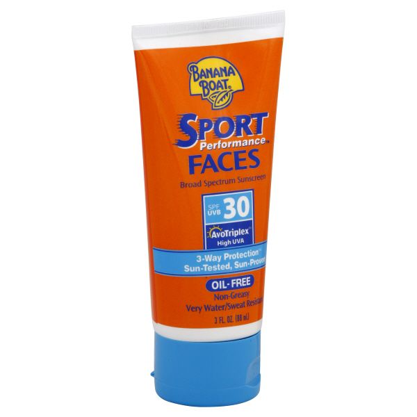 Banana Boat Sport Performance Faces Sunscreen, Broad Spectrum, SPF UVB 30, 3 fl oz (88 ml) at Kmart.com