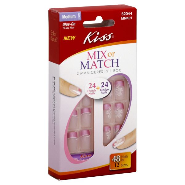 Kiss Mix Or Match Nail Kit, Medium Length, Fickle, 1 kit price decreased by 50%