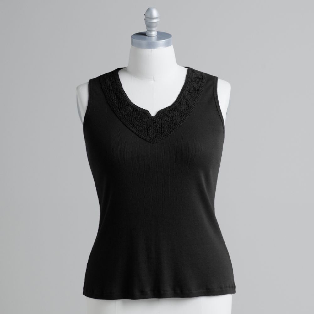 Covington Sport Women's Plus Crochet Trim Tank