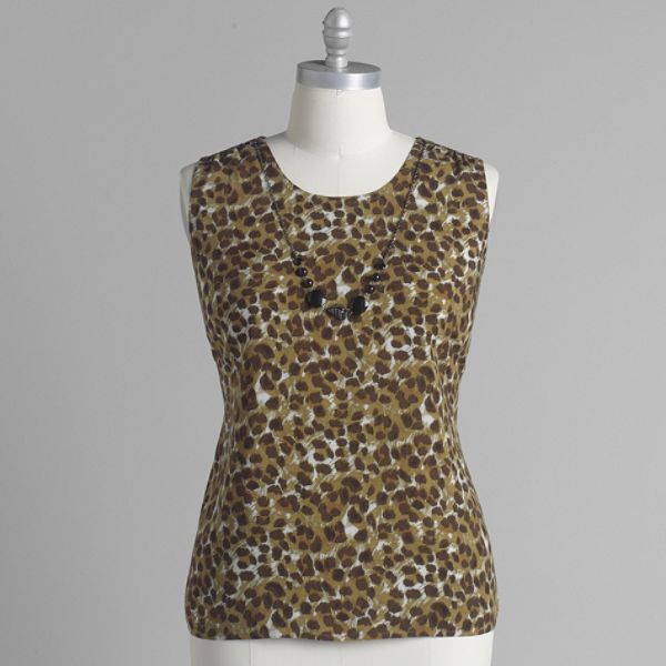 Sag Harbor Women's Necklace Tank Top - Plus