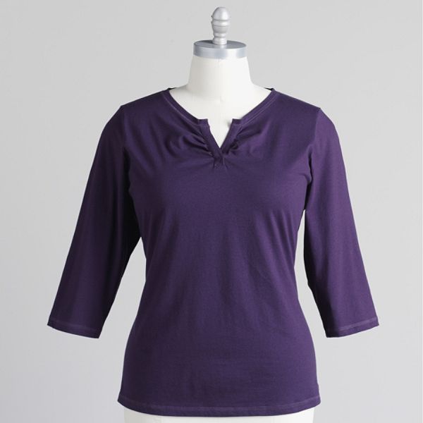 Laura Scott Women's 3/4 Sleeve Ruched Top - Plus