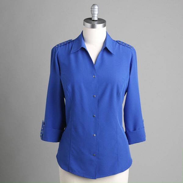 Kathy Che Women's Grommet Shoulder Blouse - Plus